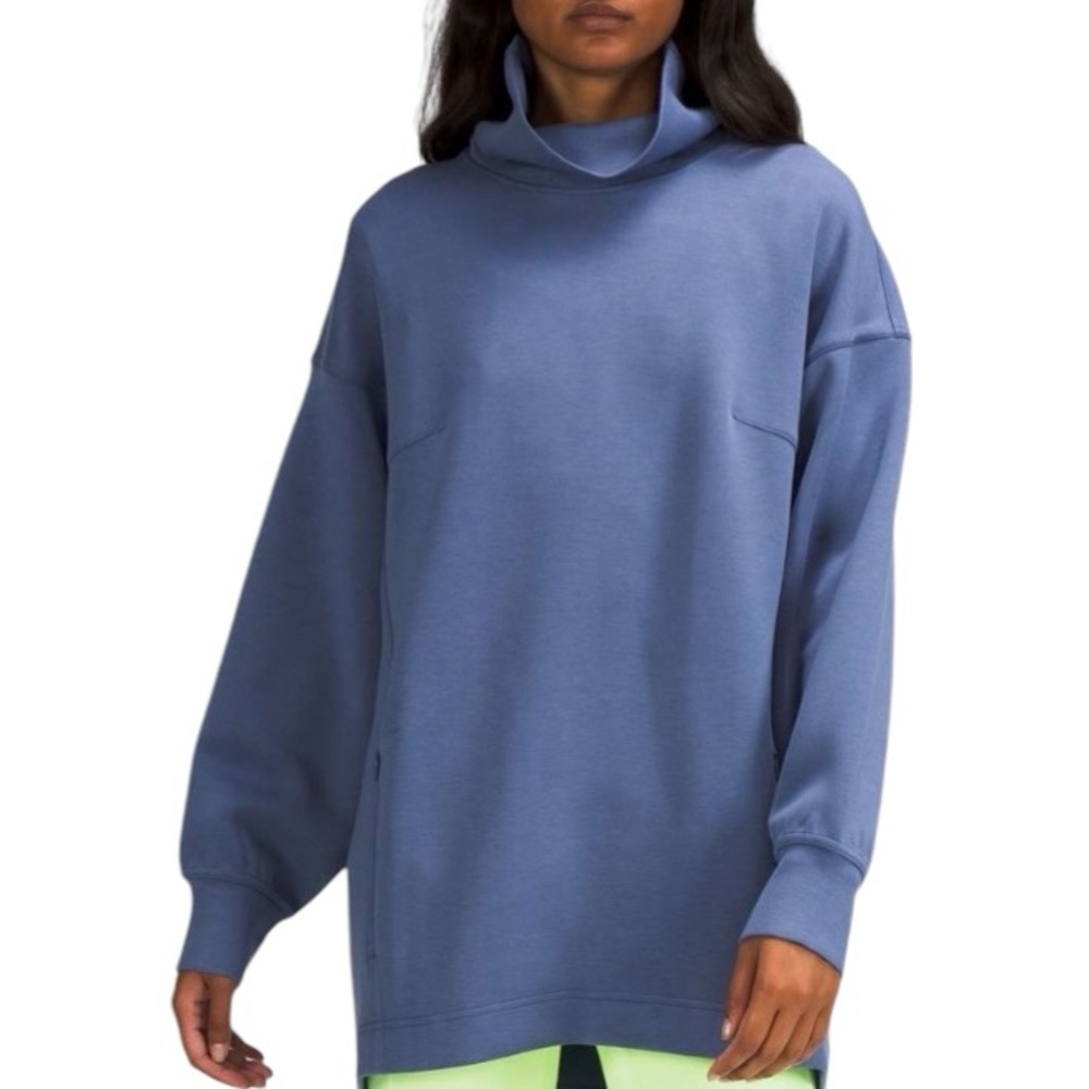 Lululemon Tunic Turtleneck Modal Blend Top. Water Drop Blue Sz. 6 Sold On Site